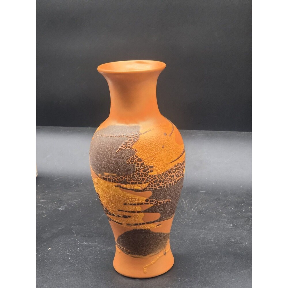 Vintage Royal Haeger Earthwrap Orange Ceramic Vase 13"